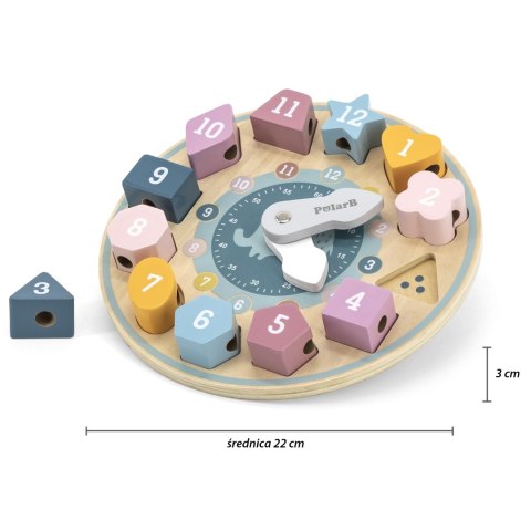 VIGA PolarB Sorter Kształtów Zegar nawlekanka Montessori