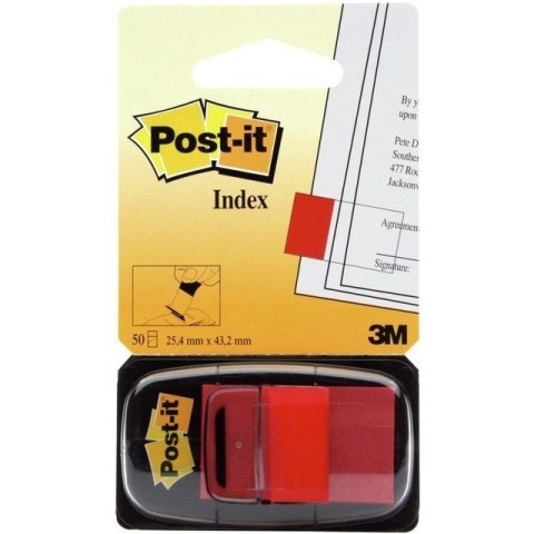 ZAKŁADKI POST-IT 25 X 43 MM 680-1 50 CZERWONE KARTEK