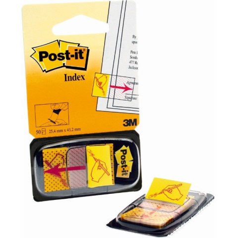 Zakładki Post-it 25.4x43.2mm ręka i ołówek żółte (50)