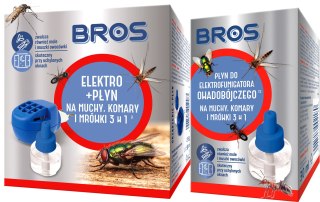 Zestaw BROS - elektro + 2x płyn na muchy, komary i mrówki 20 dni x 24 h