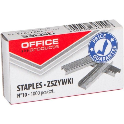 ZSZYWKI OFFICE PRODUCTS 10/5 1000 SZT, SREBRNY