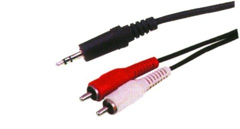 KPO2747-1,5 Kabel jack 3,5 - 2 x rca 1,5m