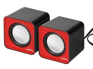 AC870 R 43397 Głośniki komputerowe 6W USB Red&Black