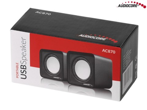 AC870 R 43397 Głośniki komputerowe 6W USB Red&Black