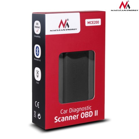 Interfejs diagnostyczny OBD2 Maclean, 4.0 Bluetooth, iOS, Android, MCE200