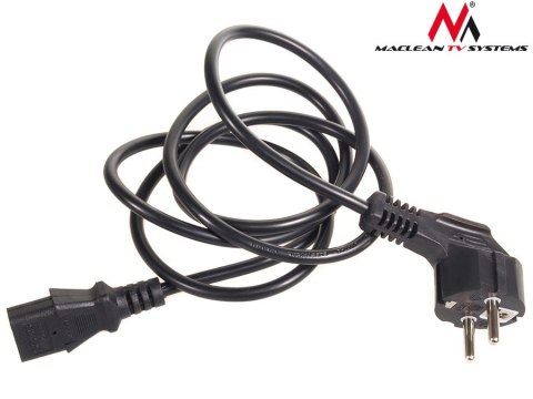 Kabel zasilający Maclean, 3 pin, IEC C13, wtyk EU, 1.5m, MCTV-691