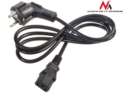 Kabel zasilający Maclean, 3 pin, IEC C13, wtyk EU, 1.5m, MCTV-691